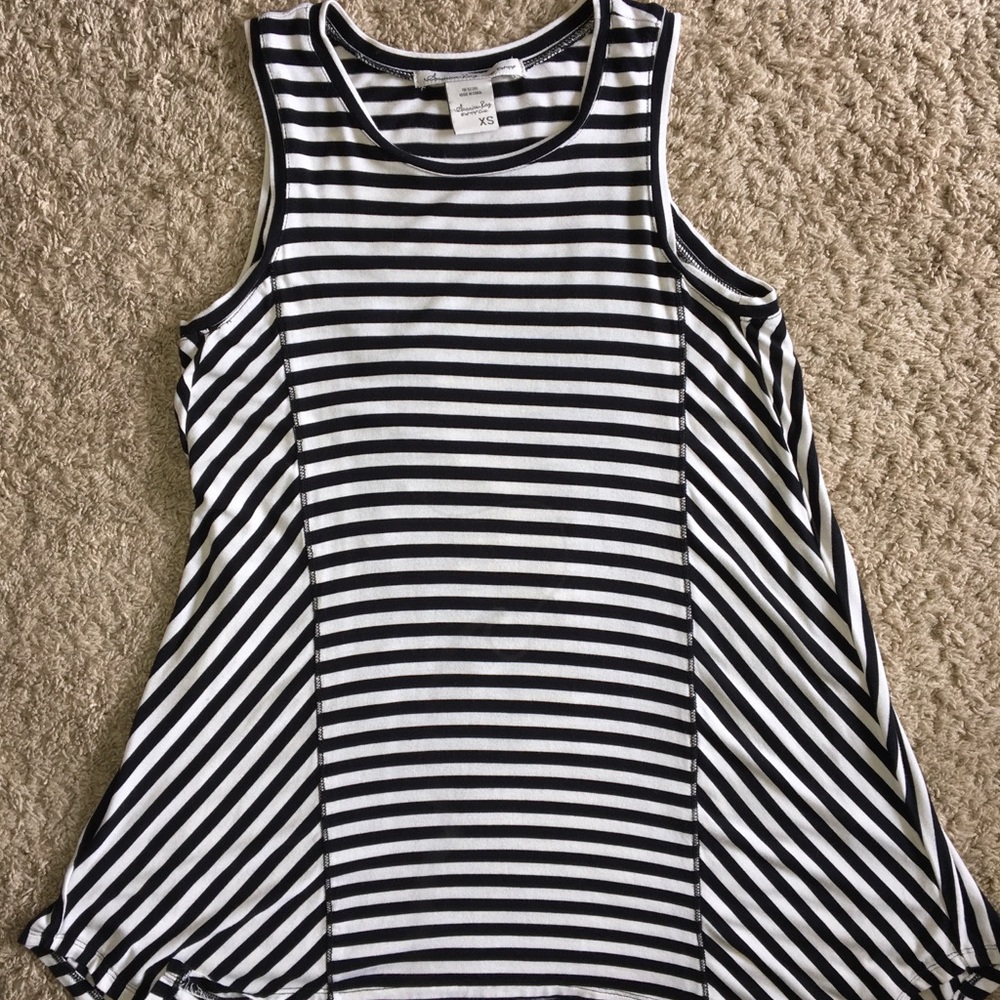 Striped Black and White Tank Top